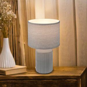 Stolová lampa Ino, sivá, keramika, textil, E27, Hliník / sivá / zinok, Obývacia izba / jedáleň, Keramický, Stojacie svietidlo