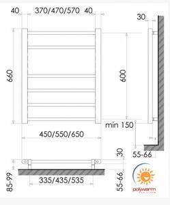 CERANO - Elektrický sušiak uterákov DOMENICO - čierna - 660x550 mm