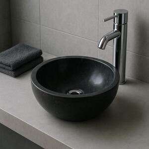 Kamenné umývadlo Gemma 501 leštený mramor Ø40 cm, black