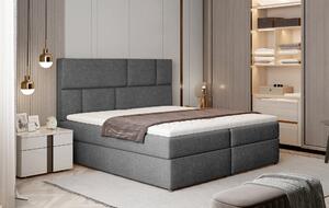 NovýNábytok.sk Manželská posteľ Boxspring 160 cm Florio (sivá) (s matracmi a úl. priestorom). Akcia -20%. Vlastná spoľahlivá doprava až k Vám domov. 1025387
