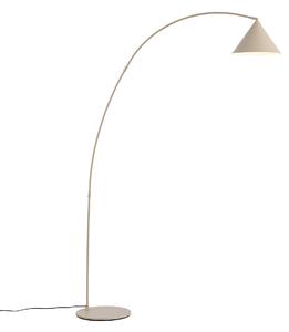 Retro stojaca lampa béžová s bielym interiérom - Triangolo