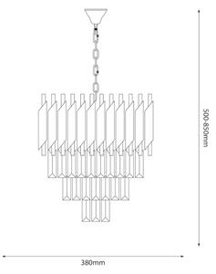 Luster na reťazi CRISTAL 5xE14/40W/230V zlatá/čierna