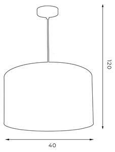 Luster na lanku ARDEN 1xE27/60W/230V pr. 40 cm čierna/biela