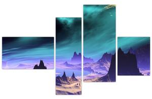 Abstraktný obraz hôr (Obraz 110x70cm)