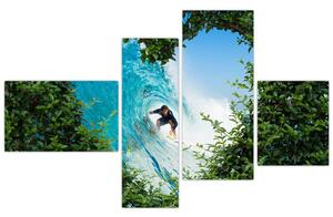 Abstraktný obraz surfistov (Obraz 110x70cm)