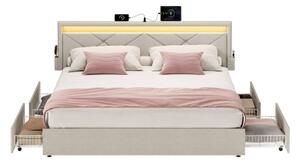 Manželská postel s LED osvetlením 160 cm RMB828LH01