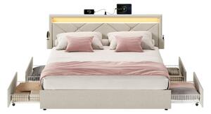 Manželská postel s LED osvetlením 140 cm RMB827LH01
