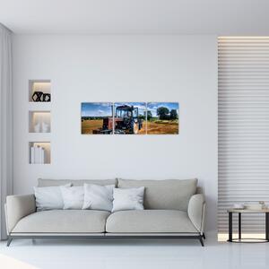 Obraz traktora v poli (Obraz 90x30cm)