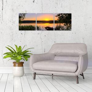 Obrázok jazera sa západom slnka (Obraz 90x30cm)