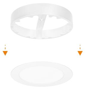 Solight WD240-W - LED panel 2v1 LED/12W/230V 3000/4000/6000K, priemer 17 cm, IP54, biela