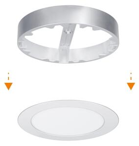 Solight WD240-S - LED panel 2v1 LED/12W/230V 3000/4000/6000K priemer 17 cm IP54 strieborný