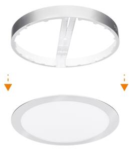 Solight WD242-S - LED panel 2v1 18W/230V 3000/4000/6000K priemer 22,5 cm IP54 strieborný
