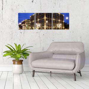 Osvetlené budovy - obraz (Obraz 90x30cm)