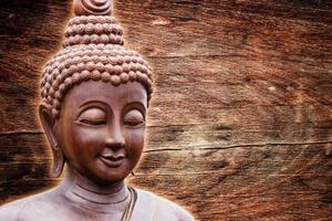 Obraz socha Budhu na drevenom pozadí - 60x40
