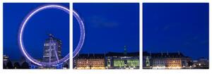 Nočné Londýnske oko - obrazy (Obraz 90x30cm)