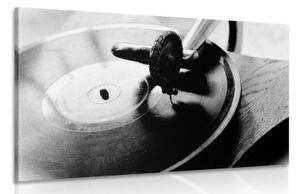 Obraz starožitný gramofón v čiernobielom prevedení - 60x40