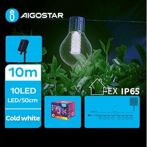 Aigostar B.V. Aigostar - LED Solárna dekoračná reťaz 10xLED/8 funkcií 10,5m IP65 studená biela AI0952 + záruka 3 roky zadarmo