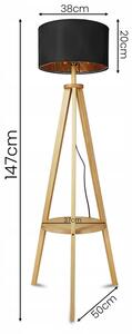 Stojacia lampa 1xE27/40W/230V čierna