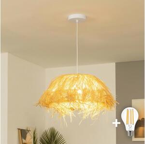 Brilagi - LED závesný luster na lanku CERIA BOHO 1xE27/40W/230V pr. 40 cm rafia