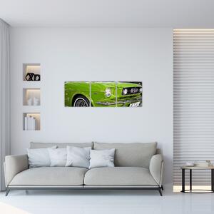 Zelené auto - obraz (Obraz 90x30cm)