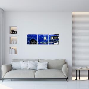 Modré auto - obraz (Obraz 90x30cm)