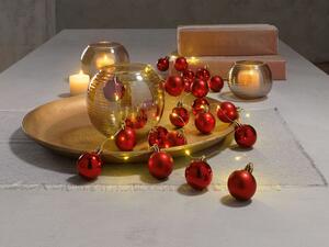 LIVARNO home LED vianočná reťaz s guľami (červená) (100355237)