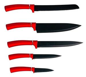 Kitchisimo Sada nožov s nepriľnavým povrchom, 5 ks, červená