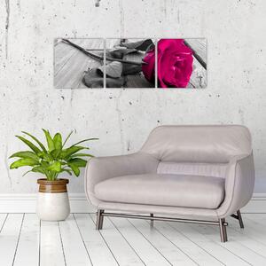 Ruže fialová - obraz (Obraz 90x30cm)