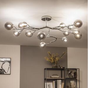 Brilagi - LED prisadený luster MISTEL 15xG9/3W/230V čierny chróm/dymové sklo
