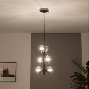 Brilagi - LED luster na lane MILLA 6xG9/3W/230V čierny chróm/dymové sklo