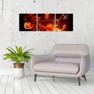Abstraktné oheň - obraz (Obraz 90x30cm)