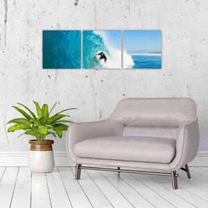 Surfer na vlne - moderný obraz (Obraz 90x30cm)