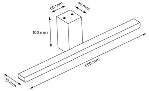 LED Kúpeľňové osvetlenie zrkadla ARTEMIS LED/13,8W/230V 4000K 60 cm IP44 čierna