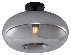Art Deco stropné svietidlo čierne s dymovým sklom 40 cm - Busa