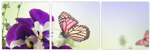 Abstraktný obraz motýľov (Obraz 90x30cm)