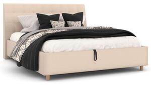 Čalúnená posteľ Nashville Frame Standard, Beech Black, Paris Beige, 180x200 cm