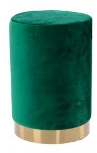Okrúhla zamatová taburetka Smaragd 28 x 42 cm Zelená