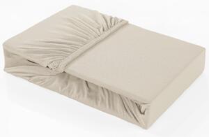 Farebné napínacie prestieradlo Klinmam Home Elastan, farba krémová, 90-100x200 cm