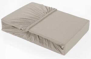 Farebné napínacie prestieradlo Klinmam Home Elastan, farba svetlo hnedá, 90-100x200 cm