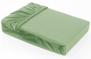 Farebné napínacie prestieradlo Klinmam Home Elastan, farba zelená, 90-100x200 cm