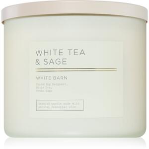 Bath & Body Works White Tea & Sage vonná sviečka 411 g