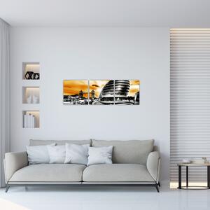 Abstraktný Londýn - moderný obraz (Obraz 90x30cm)