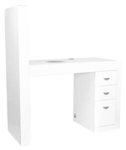 Kozmetický stolík 310 s kazetovým pohlcovačom biely ľavý