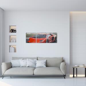 Obraz červeného Lamborghini (Obraz 90x30cm)