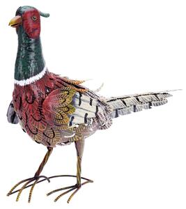 ProGarden Záhradná kovová figúrka Pheasant, 40x58 cm, viacfarebná
