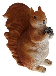 ProGarden Záhradná figúrka z polystonu Squirrel 1, 19 cm, oranžová