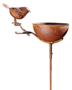 BOLTZE Zapichovacie napájadlo pre vtáky Loki, 115x14,5 cm, kov, hnedá