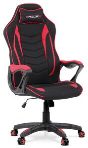Autronic - Herné a kancelárské kreslo E-racer, poťah červená a čierna látka, HM - KA-G408 RED