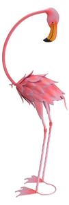 ProGarden Záhradná kovová figúrka Flamingo, 70 cm, ružová