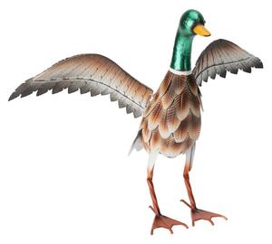 ProGarden Záhradná kovová figúrka Duck, 40x41 cm, hnedá